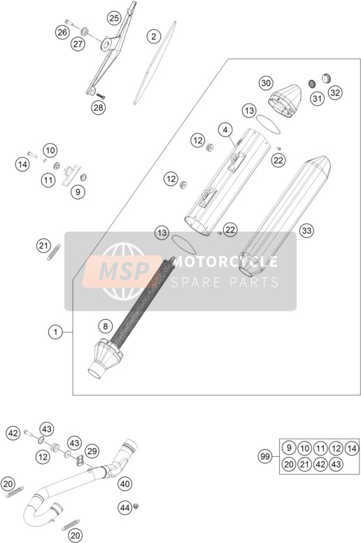 Husqvarna FE 450, Australia 2015 Exhaust System for a 2015 Husqvarna FE 450, Australia