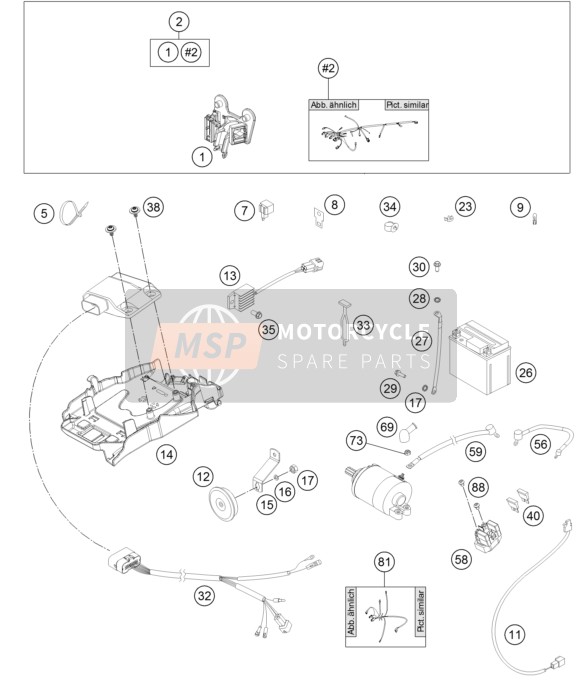 Husqvarna TE 250, Australia 2015 Faisceau de câblage pour un 2015 Husqvarna TE 250, Australia