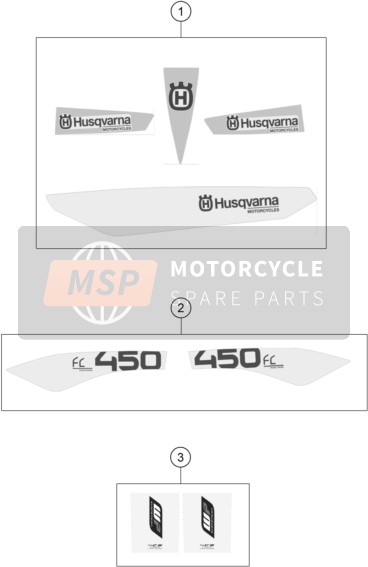 Husqvarna FC 450, Europe 2015 Decal for a 2015 Husqvarna FC 450, Europe