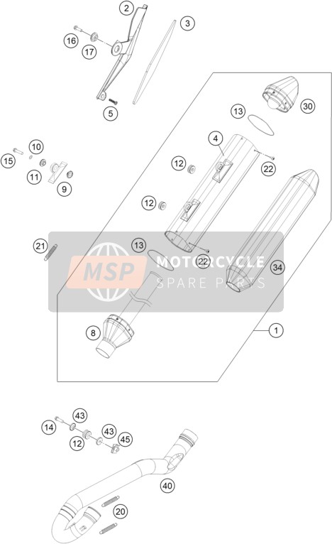 Husqvarna FC 450, United States 2015 Exhaust System for a 2015 Husqvarna FC 450, United States