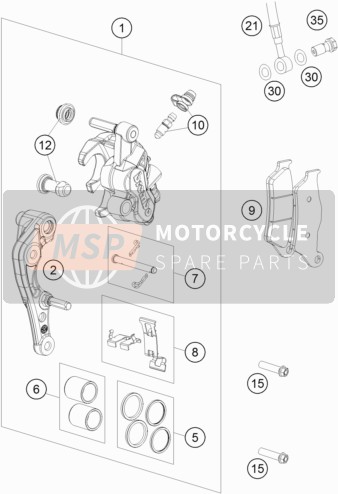 Husqvarna FE 250, Europe 2016 Bremssattel vorne für ein 2016 Husqvarna FE 250, Europe