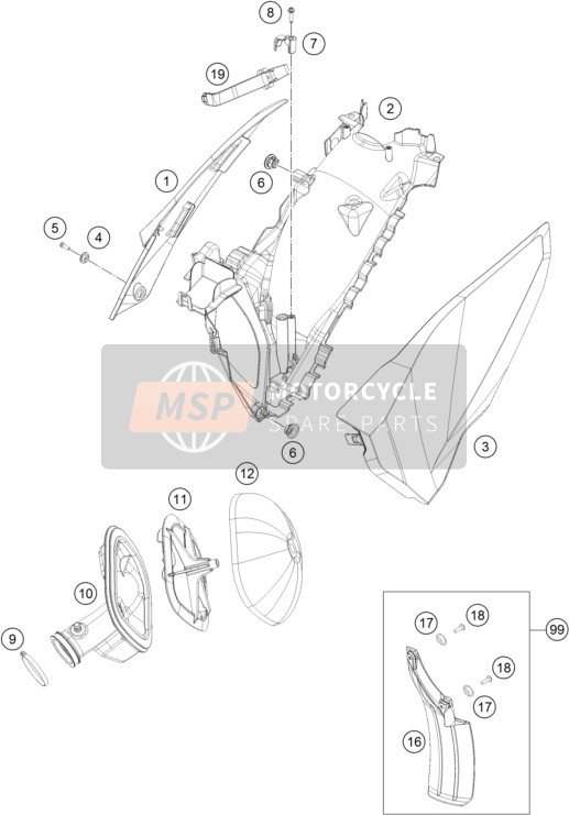 Husqvarna FE 250, United States 2016 Filtro dell'aria per un 2016 Husqvarna FE 250, United States