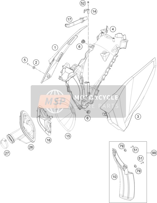 Husqvarna TE 125, United States 2016 Filtro de aire para un 2016 Husqvarna TE 125, United States