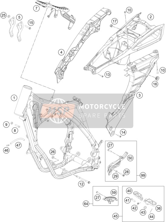 Husqvarna TE 125, United States 2016 Rahmen für ein 2016 Husqvarna TE 125, United States