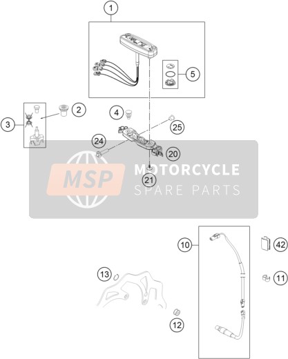 Husqvarna TE 125, United States 2016 Instrumenten / Slotsysteem voor een 2016 Husqvarna TE 125, United States