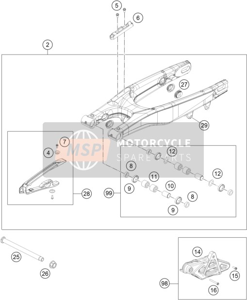 Husqvarna TE 125, United States 2016 Swing Arm for a 2016 Husqvarna TE 125, United States