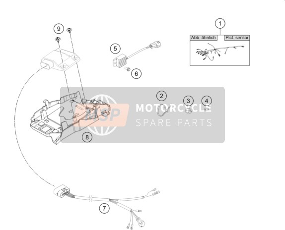 Husqvarna TE 125, United States 2016 Kabelboom voor een 2016 Husqvarna TE 125, United States