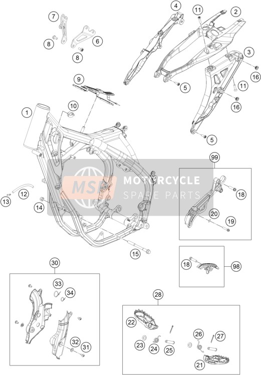 Husqvarna FC 350, Europe 2016 Frame voor een 2016 Husqvarna FC 350, Europe