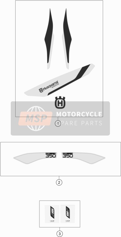 80308798400, Displacement Stickers 350FE 16, Husqvarna, 0