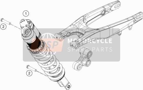 Husqvarna FE 350, Europe 2016 Shock Absorber for a 2016 Husqvarna FE 350, Europe