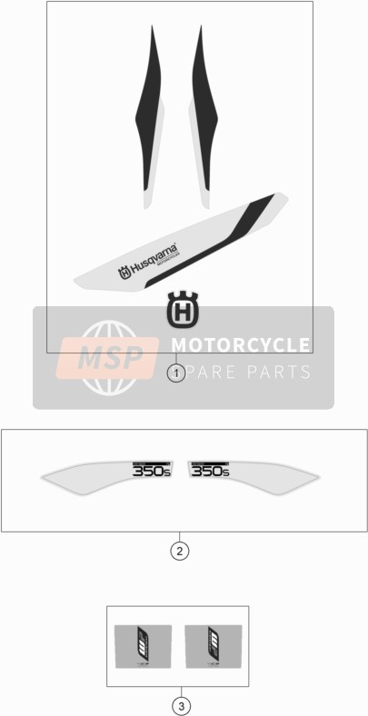 Husqvarna FE 350s, United States 2016 Decal for a 2016 Husqvarna FE 350s, United States