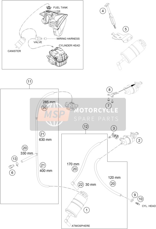 Husqvarna FE 350s, United States 2016 VERDAMPFER-KANISTER für ein 2016 Husqvarna FE 350s, United States