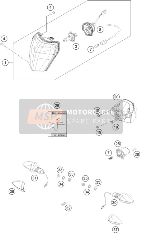 Husqvarna FE 350s, United States 2016 Sistema de iluminación para un 2016 Husqvarna FE 350s, United States