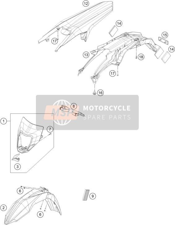 Husqvarna FE 350s, United States 2016 Mask, Fenders for a 2016 Husqvarna FE 350s, United States