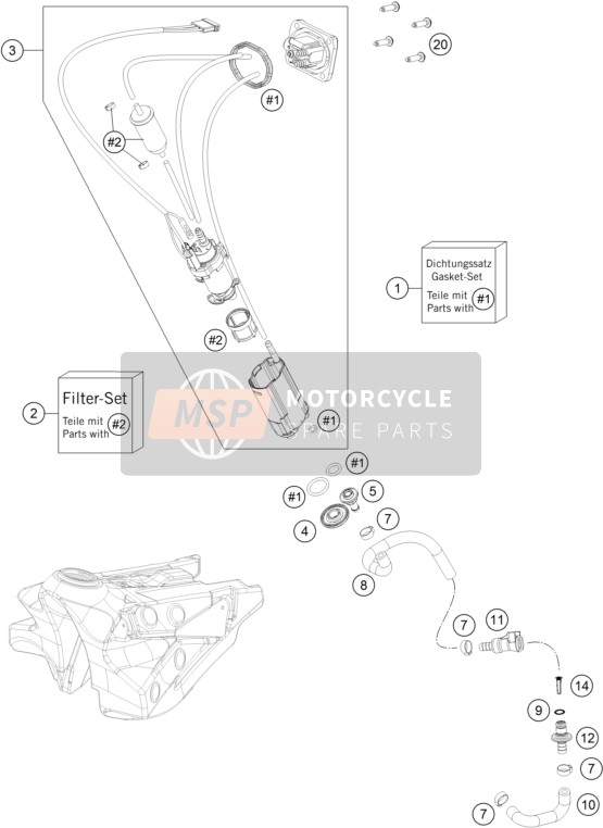 Husqvarna FS 450, Europe 2016 KRAFTSTOFFPUMPE für ein 2016 Husqvarna FS 450, Europe