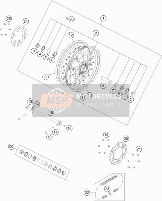 2611007000030, Rim Rear 5X17' Black, Husqvarna, 0