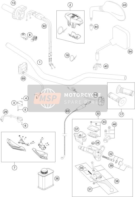 Husqvarna FE 450, Australia 2016 LENKER, STEUERUNGEN für ein 2016 Husqvarna FE 450, Australia