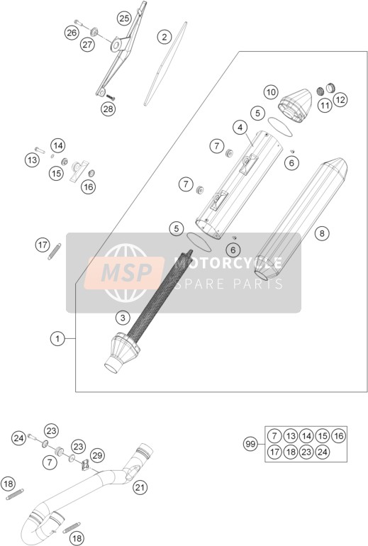 Husqvarna FE 501, Australia 2016 Exhaust System for a 2016 Husqvarna FE 501, Australia