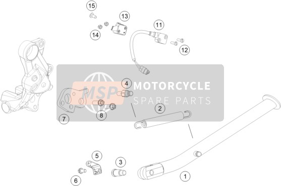 Husqvarna 701 Supermoto, Europe 2016 Côté / Béquille centrale pour un 2016 Husqvarna 701 Supermoto, Europe