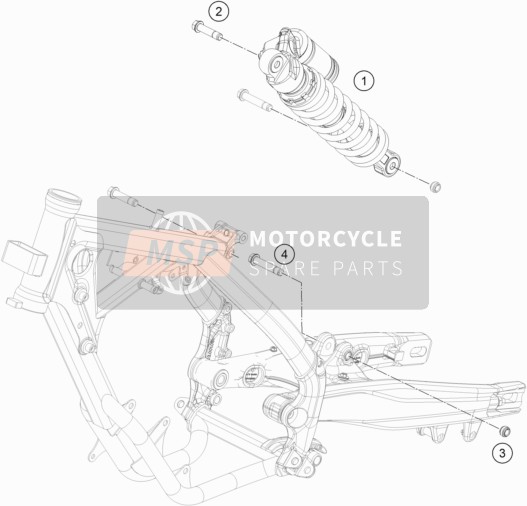 Husqvarna TC 65, Europe 2017 Schokdemper voor een 2017 Husqvarna TC 65, Europe