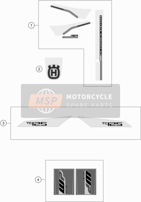 25008092500, Sticker Set Tc 125, Husqvarna, 0