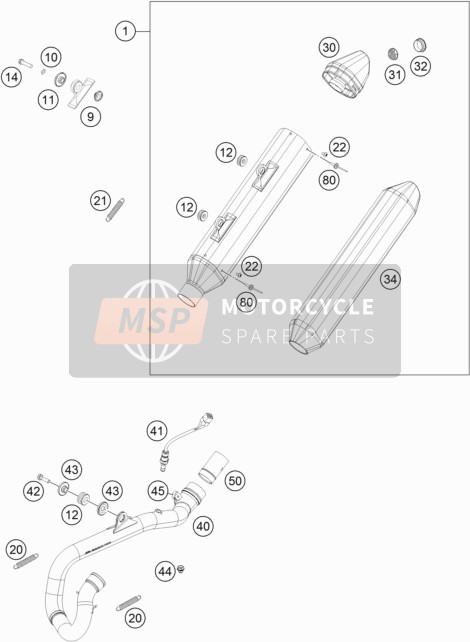 Husqvarna FE 250, Europe 2017 Exhaust System for a 2017 Husqvarna FE 250, Europe