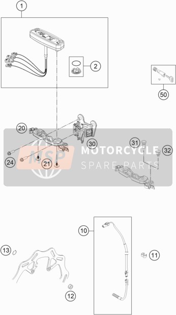 Husqvarna FE 250, Europe 2017 Instrumentos / Sistema de bloqueo para un 2017 Husqvarna FE 250, Europe