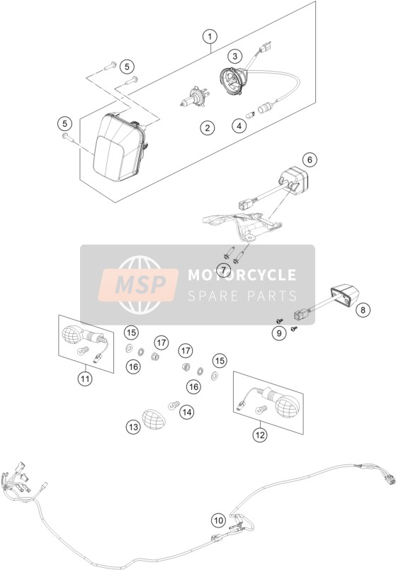 Husqvarna FE 250, Europe 2017 Verlichtingssysteem voor een 2017 Husqvarna FE 250, Europe