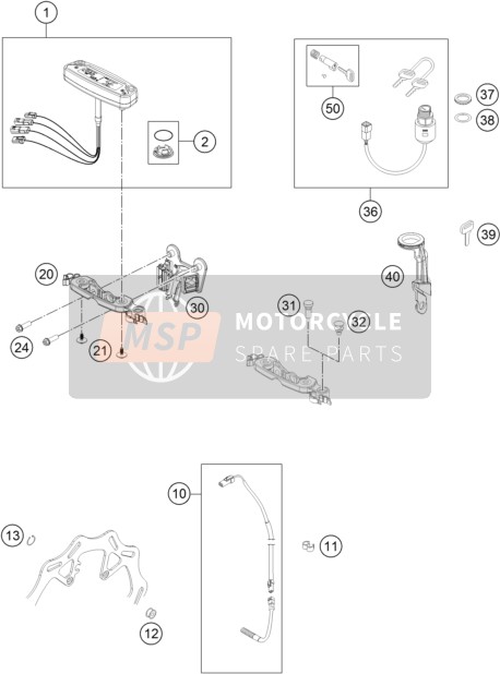 Husqvarna FE 250, United States 2017 Instruments / Système de verrouillage pour un 2017 Husqvarna FE 250, United States