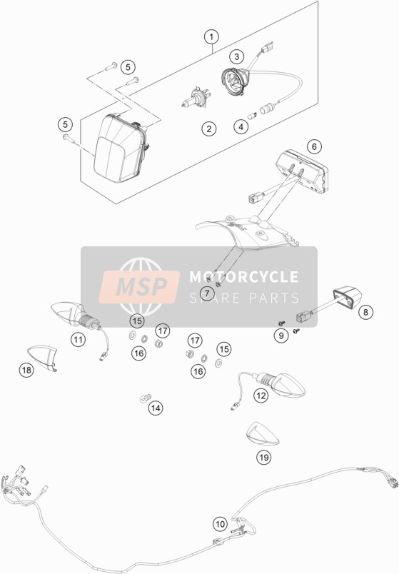 Husqvarna FE 250, United States 2017 Sistema de iluminación para un 2017 Husqvarna FE 250, United States