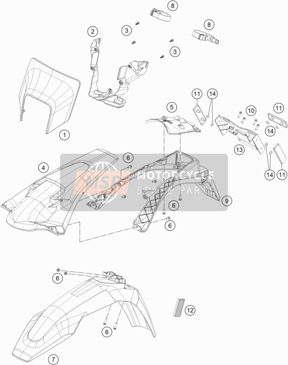 Husqvarna FE 250, United States 2017 Máscara, Guardabarros para un 2017 Husqvarna FE 250, United States