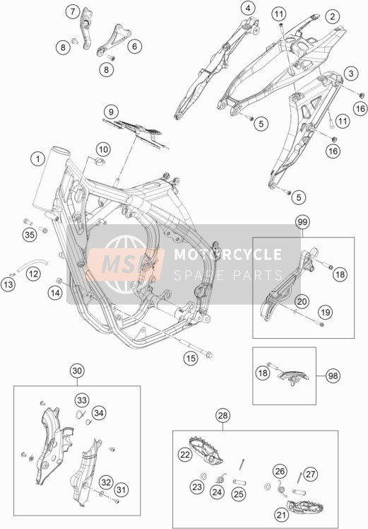 Husqvarna FC 350, Europe 2017 Frame for a 2017 Husqvarna FC 350, Europe