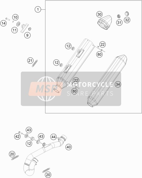 Husqvarna FE 450, Australia 2017 Exhaust System for a 2017 Husqvarna FE 450, Australia