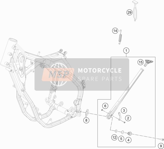 Husqvarna FE 450, Australia 2017 Lado / Caballete central para un 2017 Husqvarna FE 450, Australia