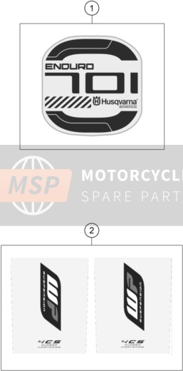 Husqvarna 701 Enduro, Europe 2017 Decal for a 2017 Husqvarna 701 Enduro, Europe