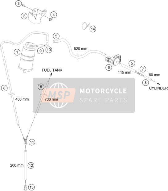 Husqvarna 701 Supermoto, Europe 2017 Evaporative Canister for a 2017 Husqvarna 701 Supermoto, Europe