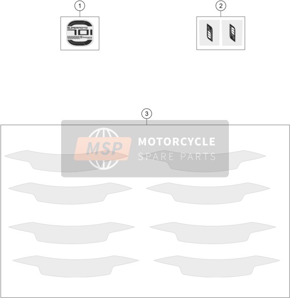 Husqvarna 701 Supermoto, United States 2017 Decal for a 2017 Husqvarna 701 Supermoto, United States