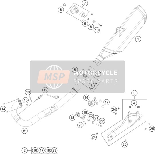 Husqvarna 701 Supermoto, United States 2017 Exhaust System for a 2017 Husqvarna 701 Supermoto, United States