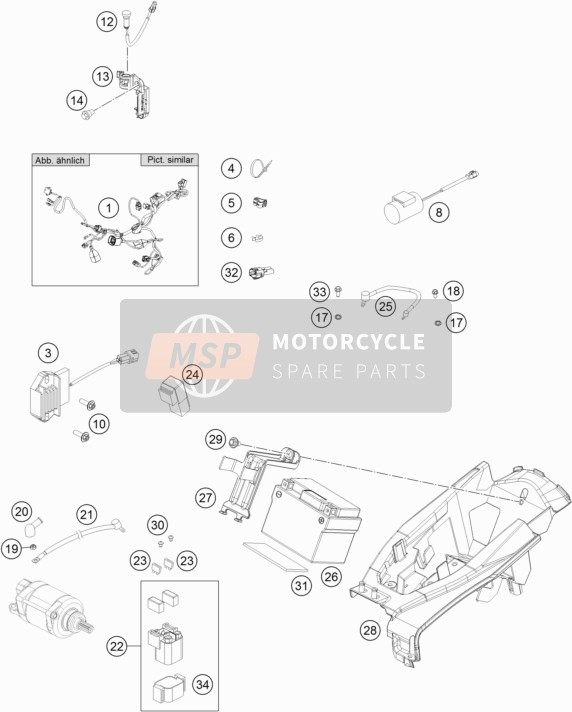 Husqvarna FC 250 2018 Kabelboom voor een 2018 Husqvarna FC 250