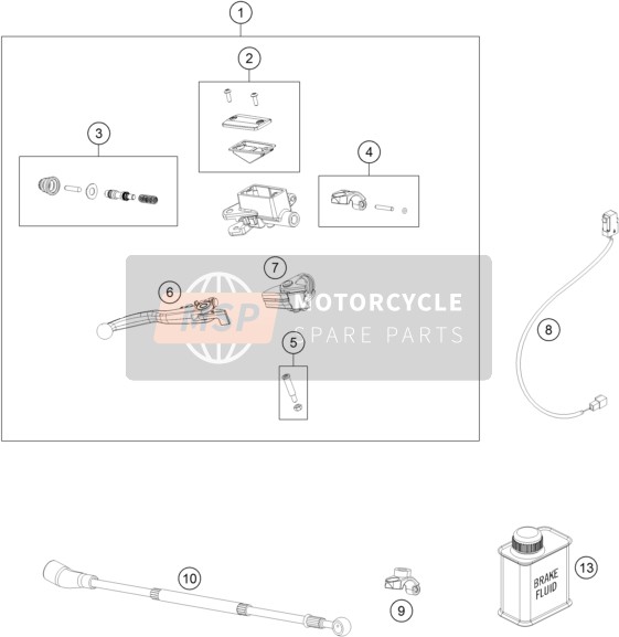 Husqvarna FE 250, Europe 2018 Commande de frein avant pour un 2018 Husqvarna FE 250, Europe