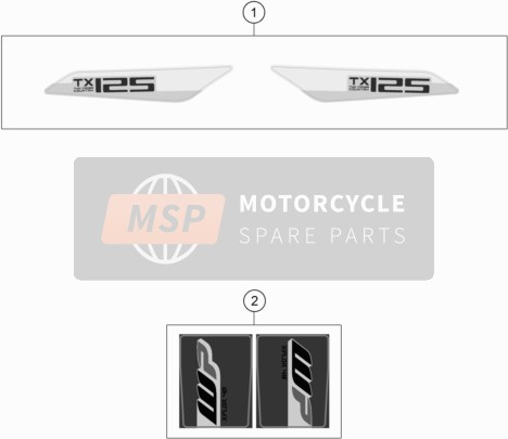 Husqvarna TX 125, Europe 2018 Calcomanía para un 2018 Husqvarna TX 125, Europe