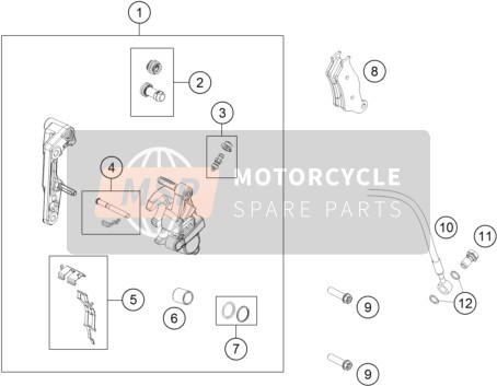 Husqvarna TE 150, United States 2018 Bremssattel vorne für ein 2018 Husqvarna TE 150, United States