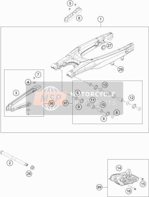 Husqvarna TE 150, United States 2018 Swing Arm for a 2018 Husqvarna TE 150, United States