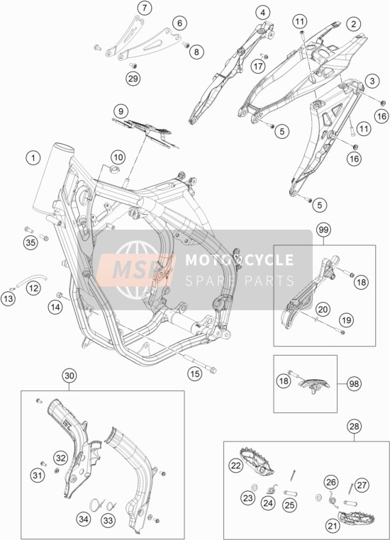 Husqvarna TC 250, Europe 2018 Frame for a 2018 Husqvarna TC 250, Europe