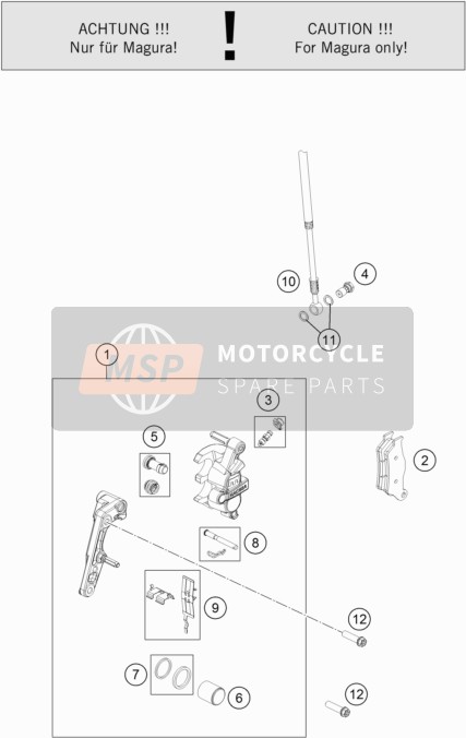 Husqvarna FX 450, United States 2018 Étrier de frein avant pour un 2018 Husqvarna FX 450, United States