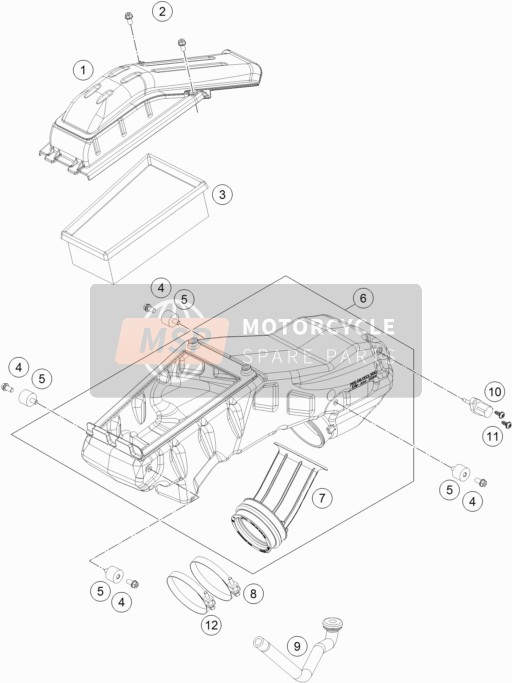 Husqvarna 701 Enduro, Europe 2018 Filtro dell'aria per un 2018 Husqvarna 701 Enduro, Europe