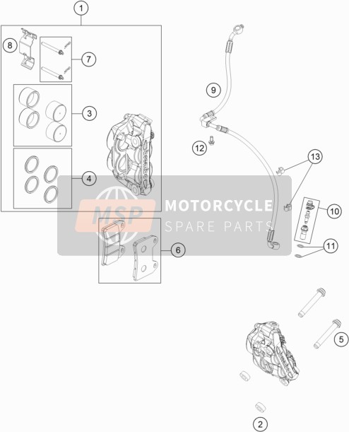 21042004000, Hydraulic Hose Front HCU-CALIPER, Husqvarna, 1