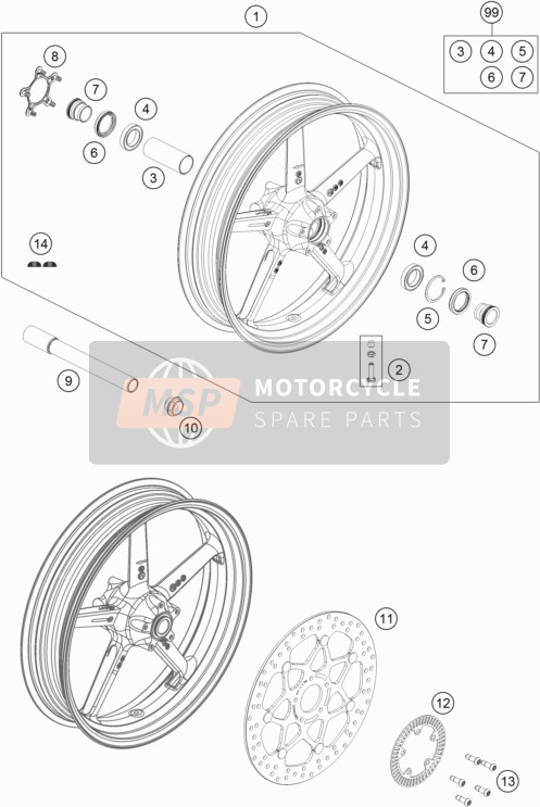 2100900104430A, Front Wheel 3.5X17"" Cmpl. Black, Husqvarna, 0