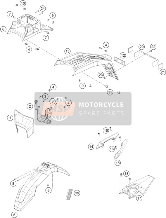 Husqvarna 701 Supermoto, United States 2018 Mask, Fenders for a 2018 Husqvarna 701 Supermoto, United States