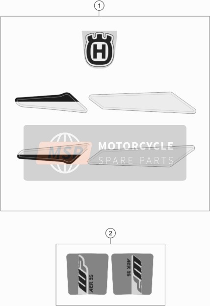 23108099100, Decal Set TC50/MINI 2019, Husqvarna, 0